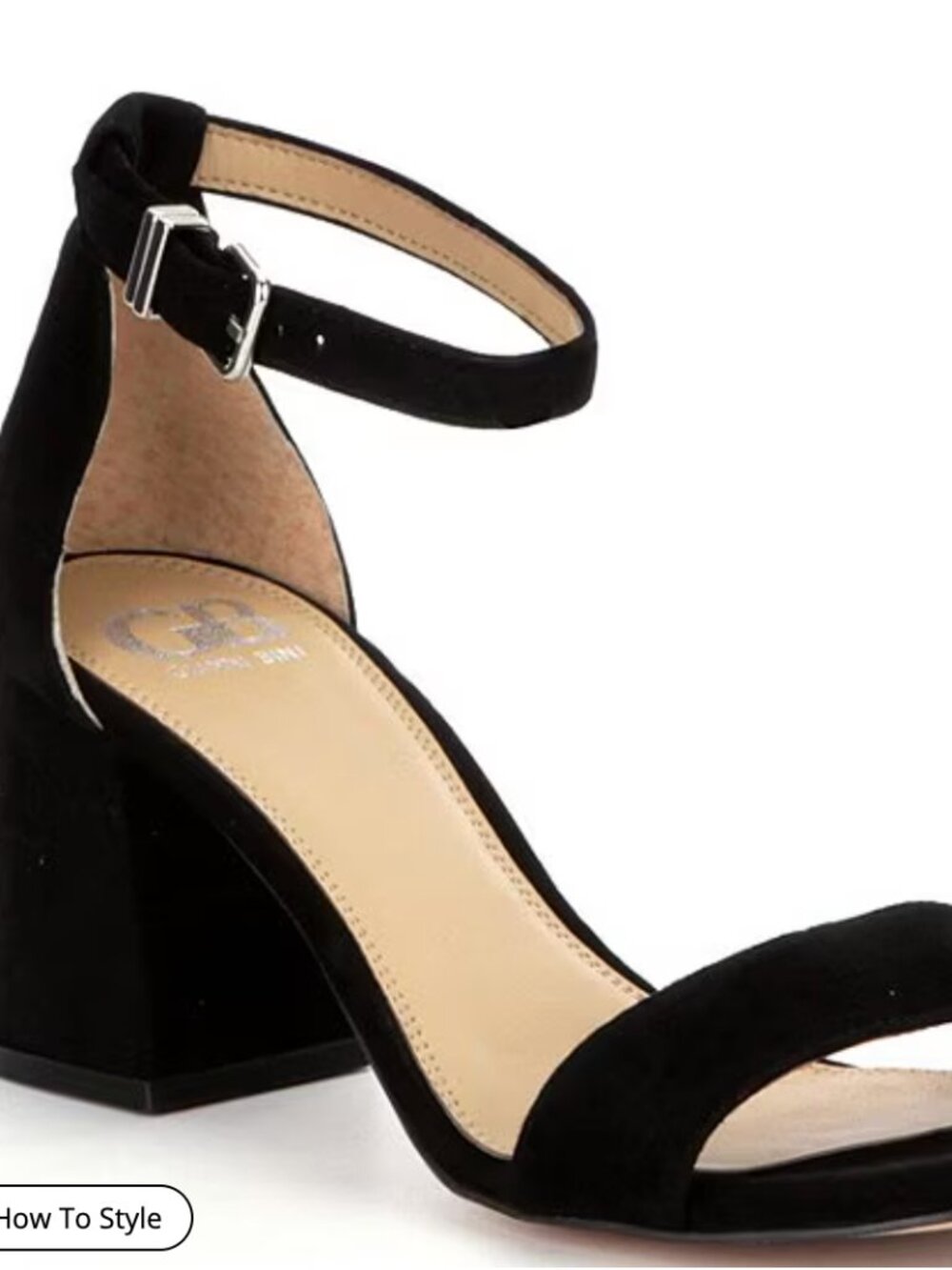 GB Block Party Suede Ankle Strap Sandals - US 6.5 - Black